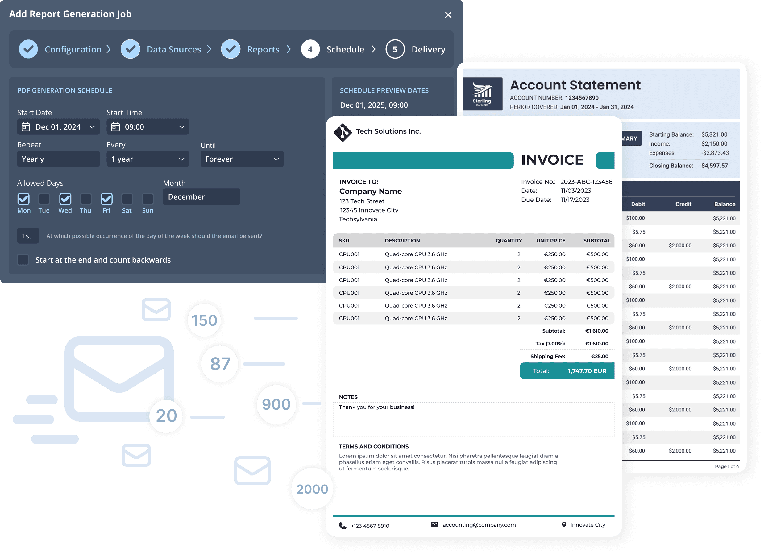 Automated customer reports illustration