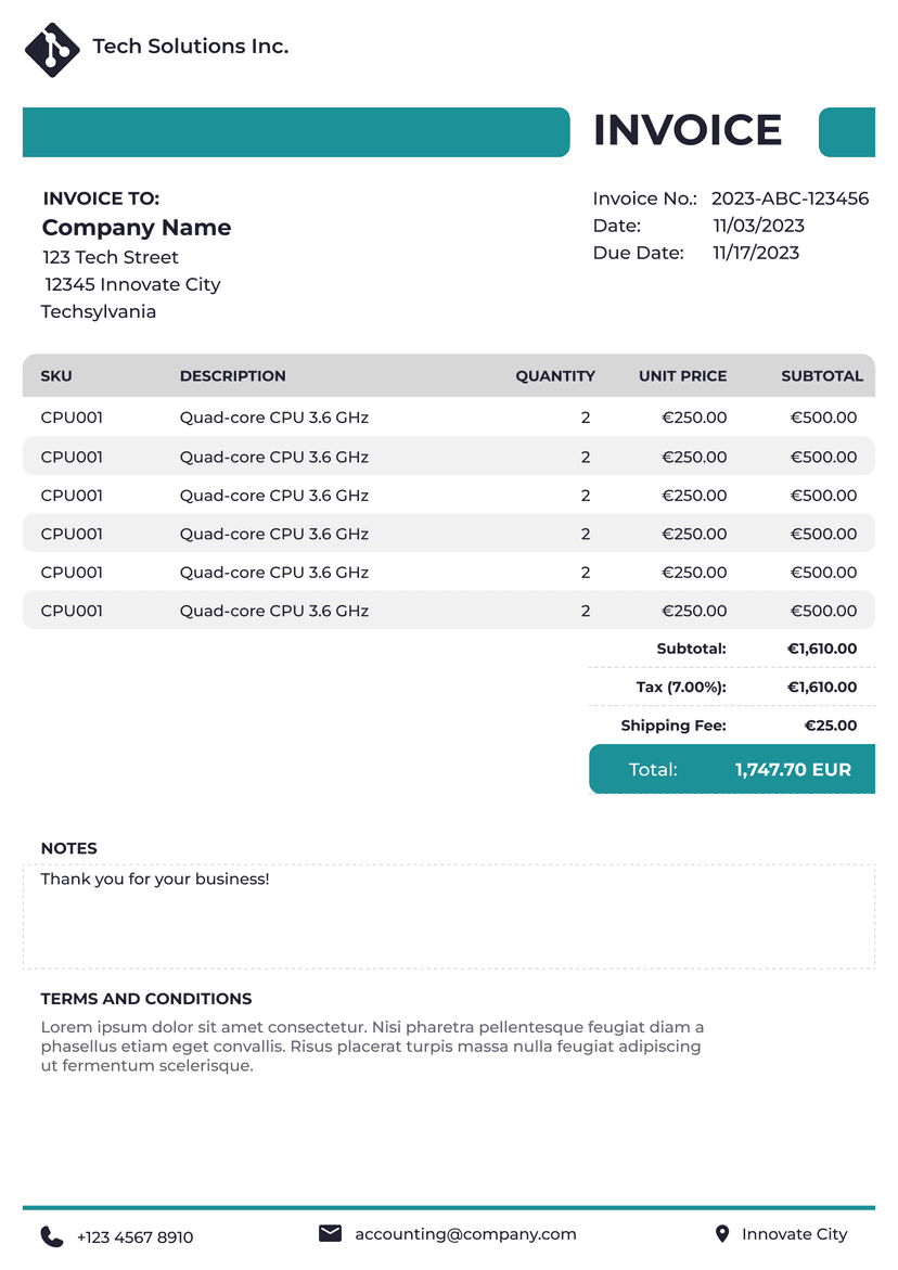 Invoice version 1