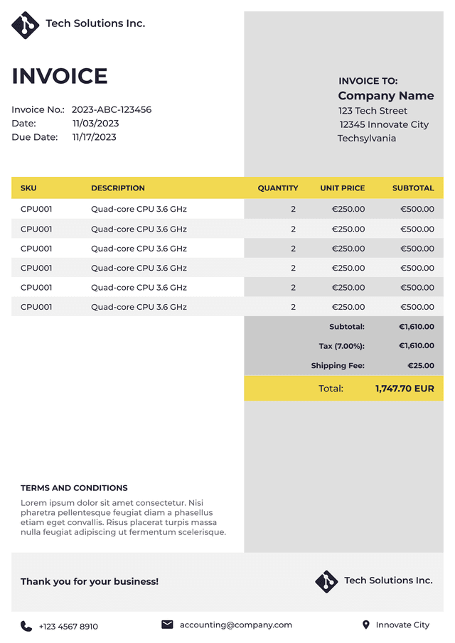 Invoice version 1