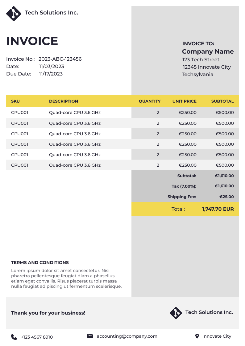 Invoice version 1