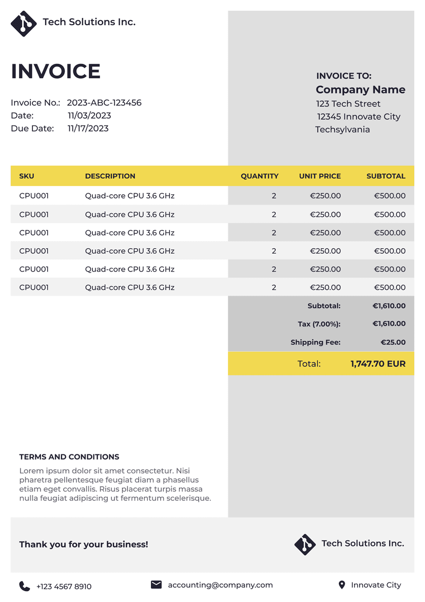 Invoice version 1
