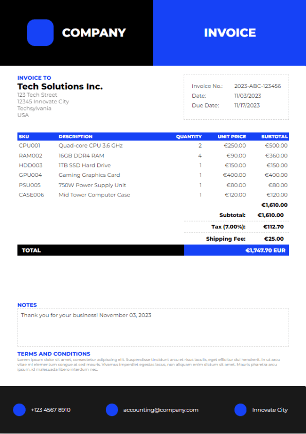 Invoice version 1