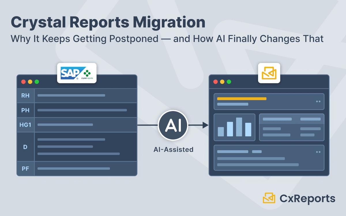 Crystal Reports Migration: Why It Keeps Getting Postponed — and How AI Finally Changes That