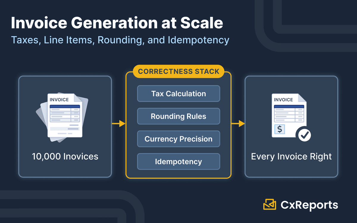 Invoice Generation at Scale: Taxes, Line Items, Rounding, and Idempotency