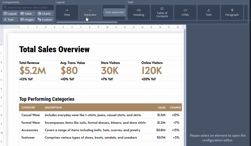 Design Reports with Drag & Drop illustration
